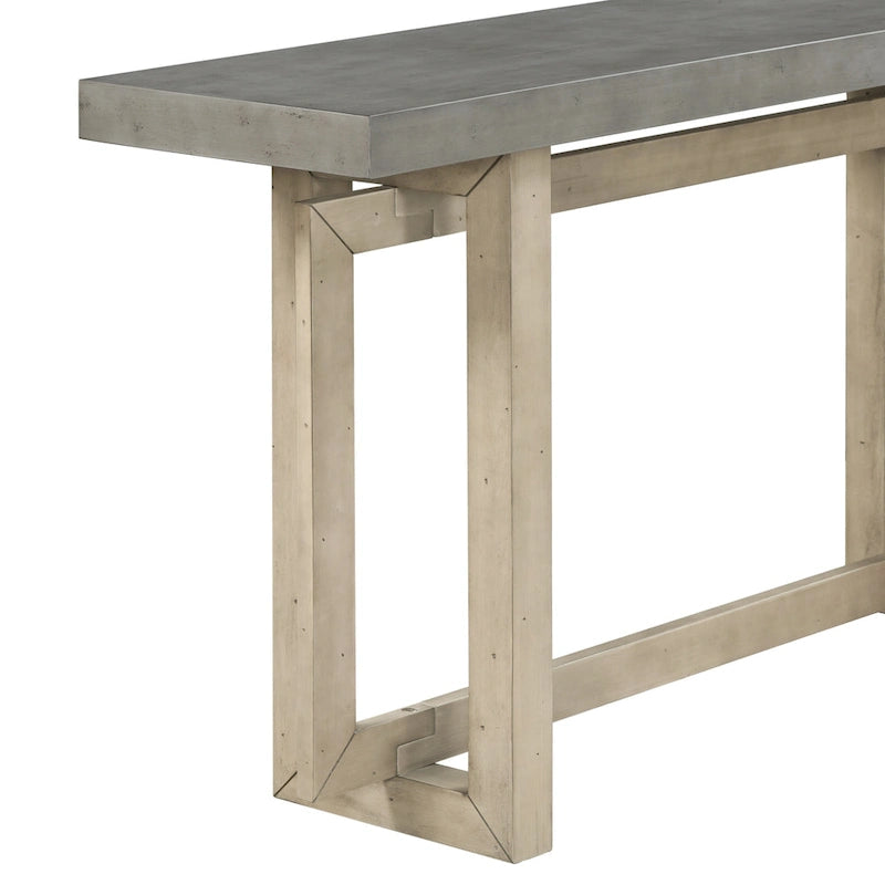 Console d'entrée minimaliste extra longue avec plateau en bois