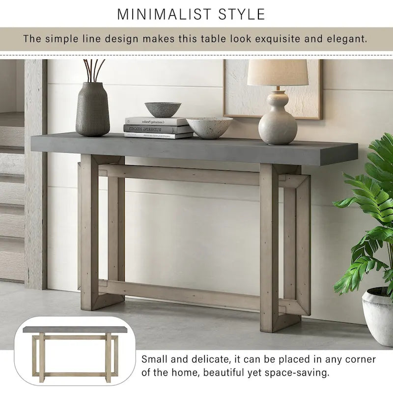 Console d'entrée minimaliste extra longue avec plateau en bois