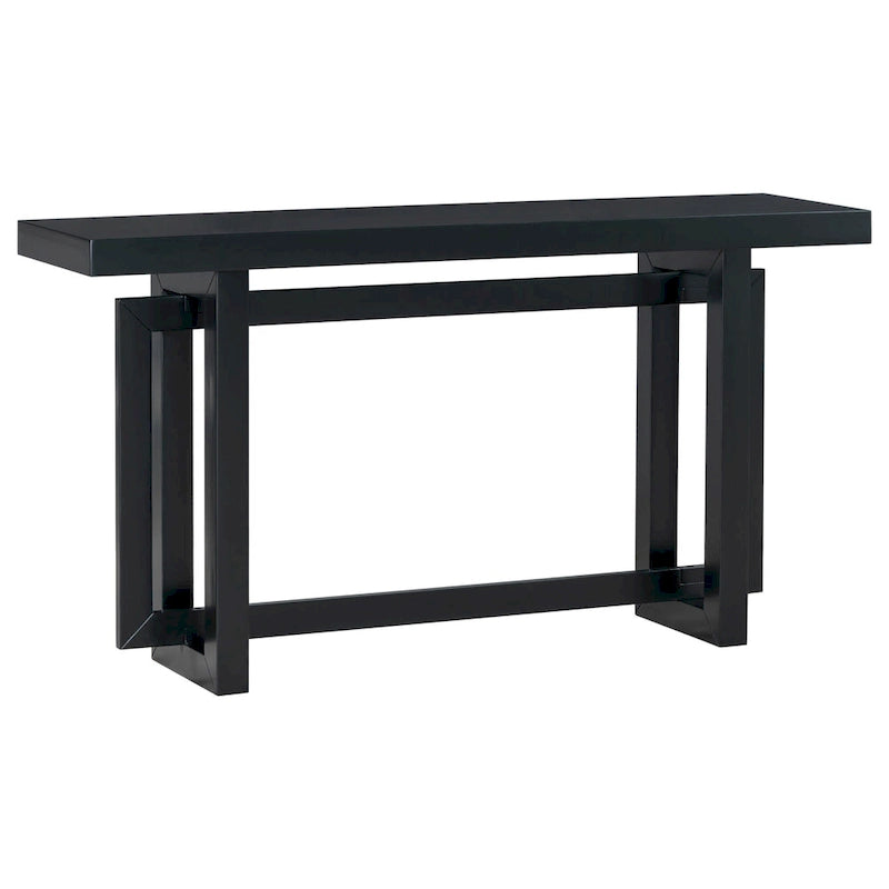 Console d'entrée minimaliste extra longue avec plateau en bois