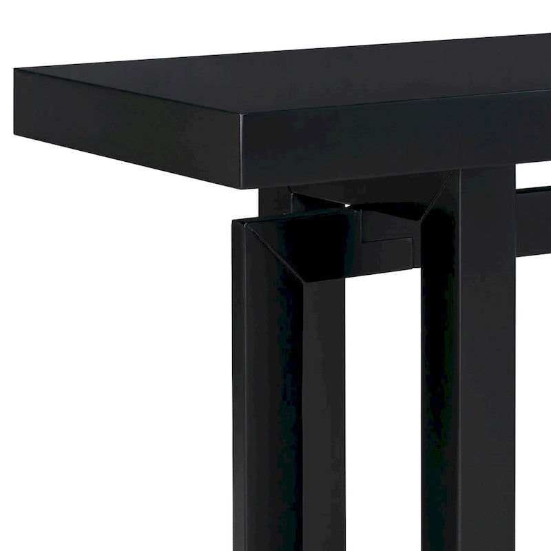 Console d'entrée minimaliste extra longue avec plateau en bois