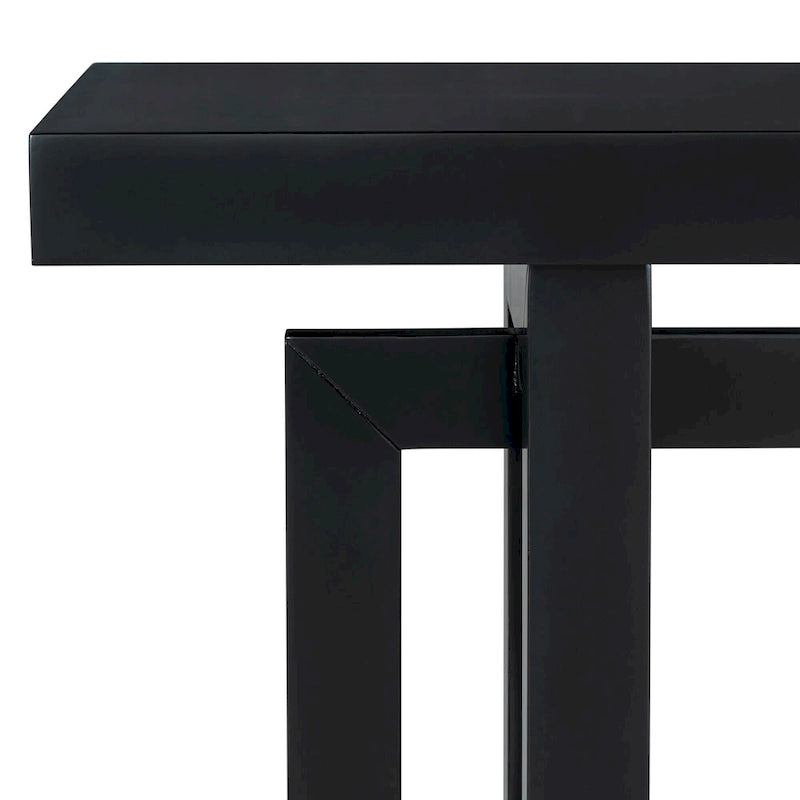 Console d'entrée minimaliste extra longue avec plateau en bois