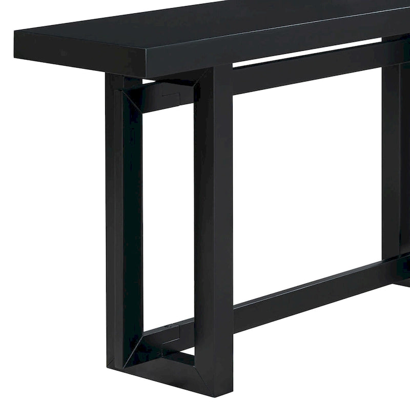 Console d'entrée minimaliste extra longue avec plateau en bois