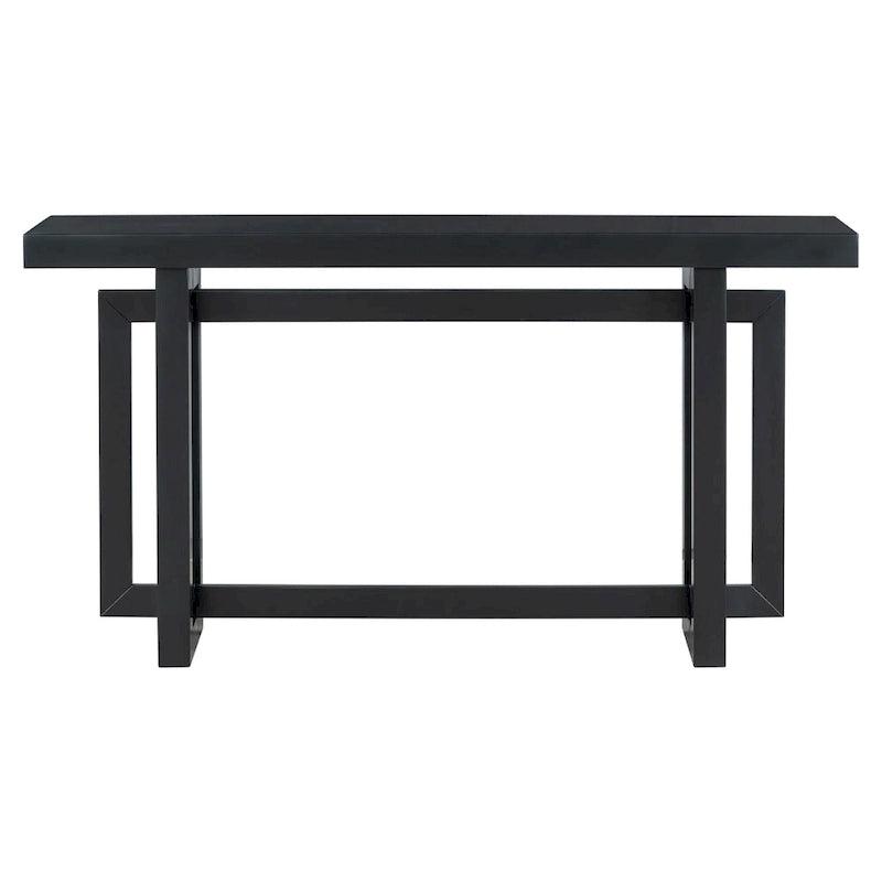 Console d'entrée minimaliste extra longue avec plateau en bois