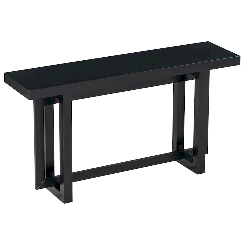 Console d'entrée minimaliste extra longue avec plateau en bois