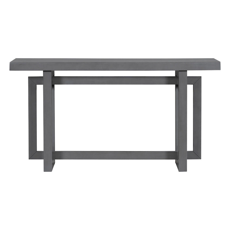 Console d'entrée minimaliste extra longue avec plateau en bois