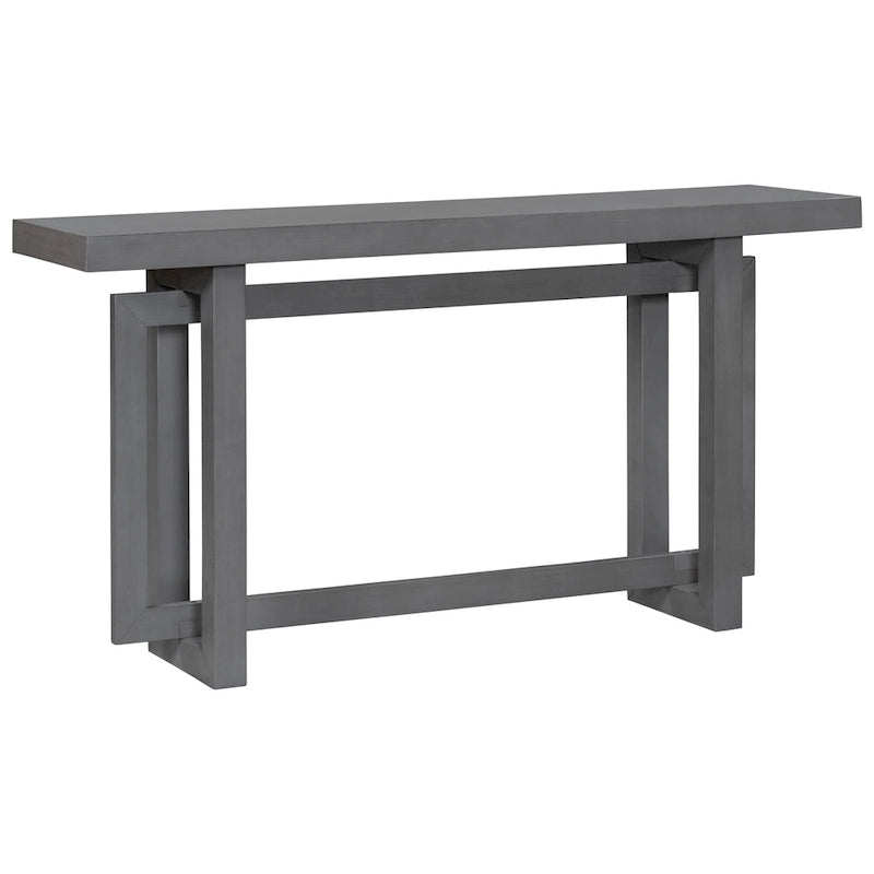 Console d'entrée minimaliste extra longue avec plateau en bois