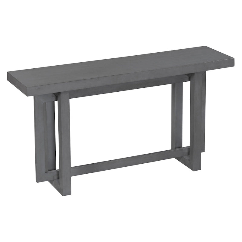 Console d'entrée minimaliste extra longue avec plateau en bois
