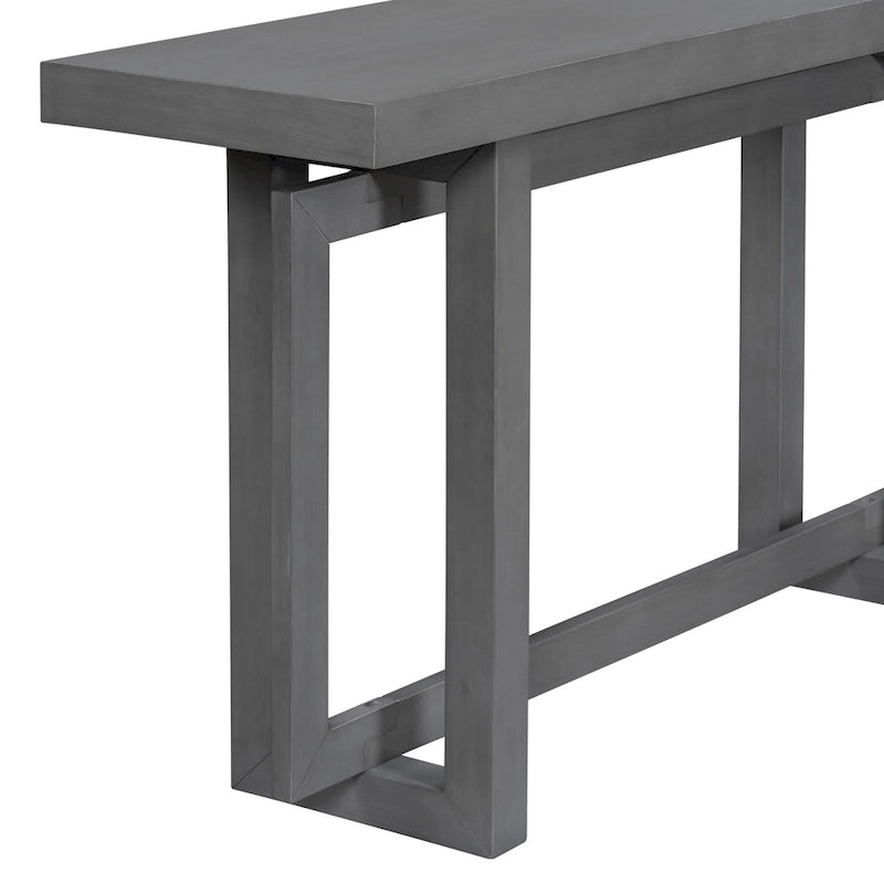 Console d'entrée minimaliste extra longue avec plateau en bois