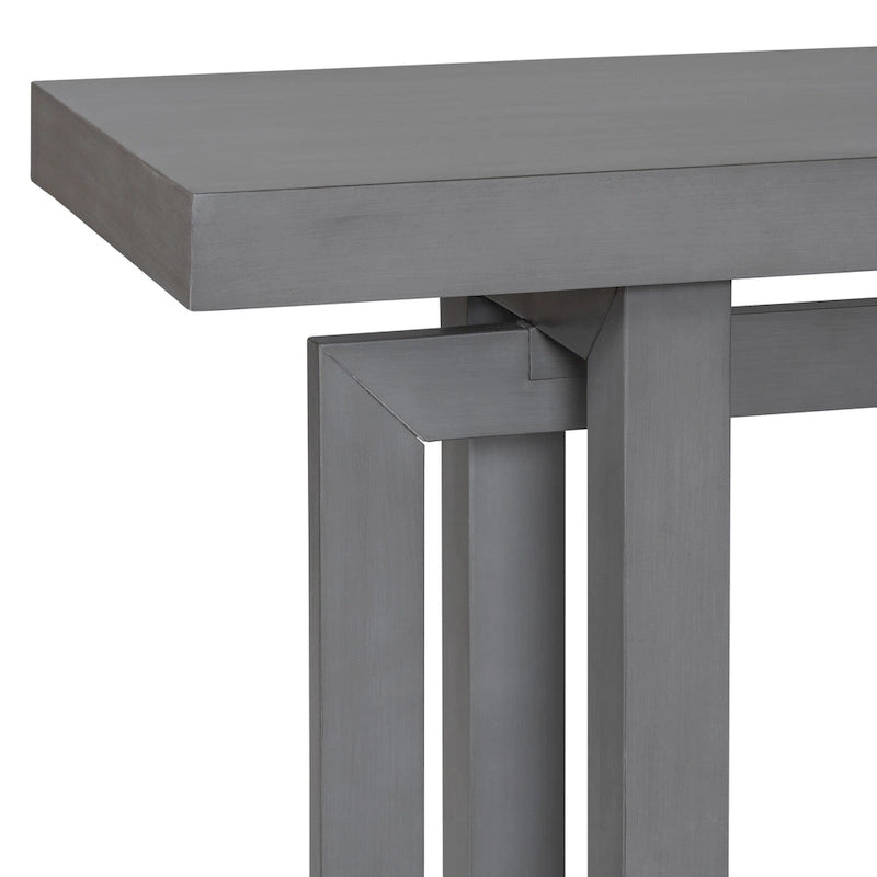 Console d'entrée minimaliste extra longue avec plateau en bois