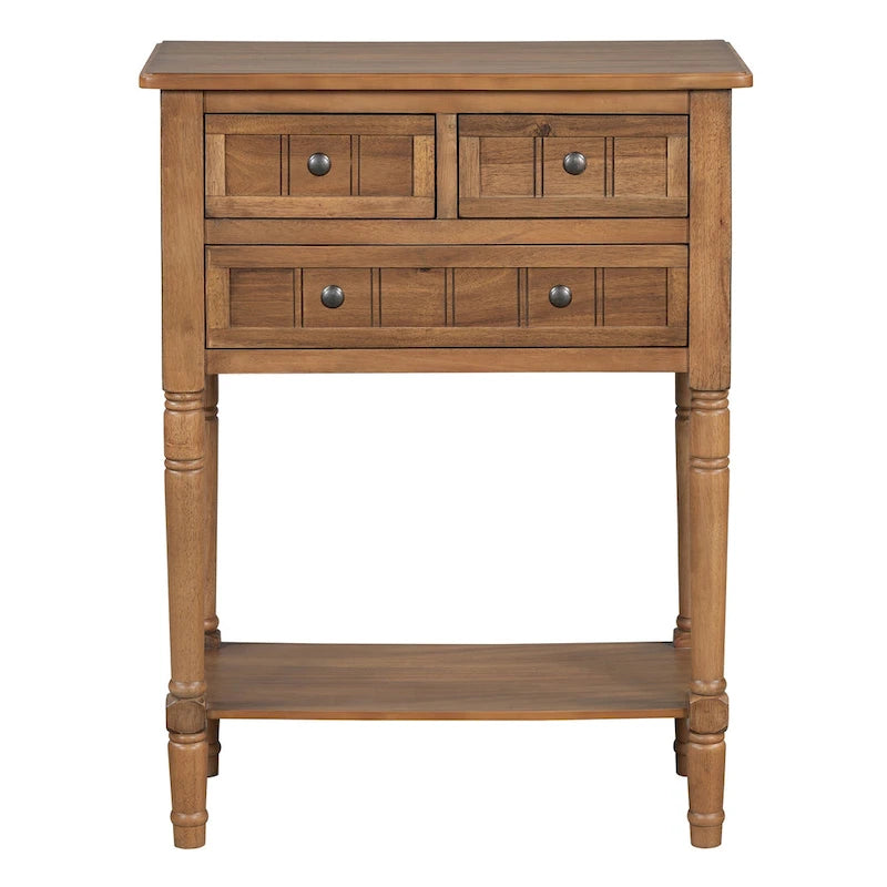 TIROIRS MULTIFONCTIONS ET ÉTAGÈRE INFÉRIEURE : Table console étroite