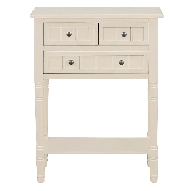 TIROIRS MULTIFONCTIONS ET ÉTAGÈRE INFÉRIEURE : Table console étroite