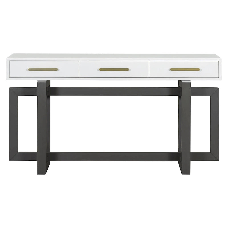 Élégante Console avec Trois Tiroirs, Table d'entrée Extra Longue pour Entrée, Couloir, Salon, Hall d'entrée, Corridor