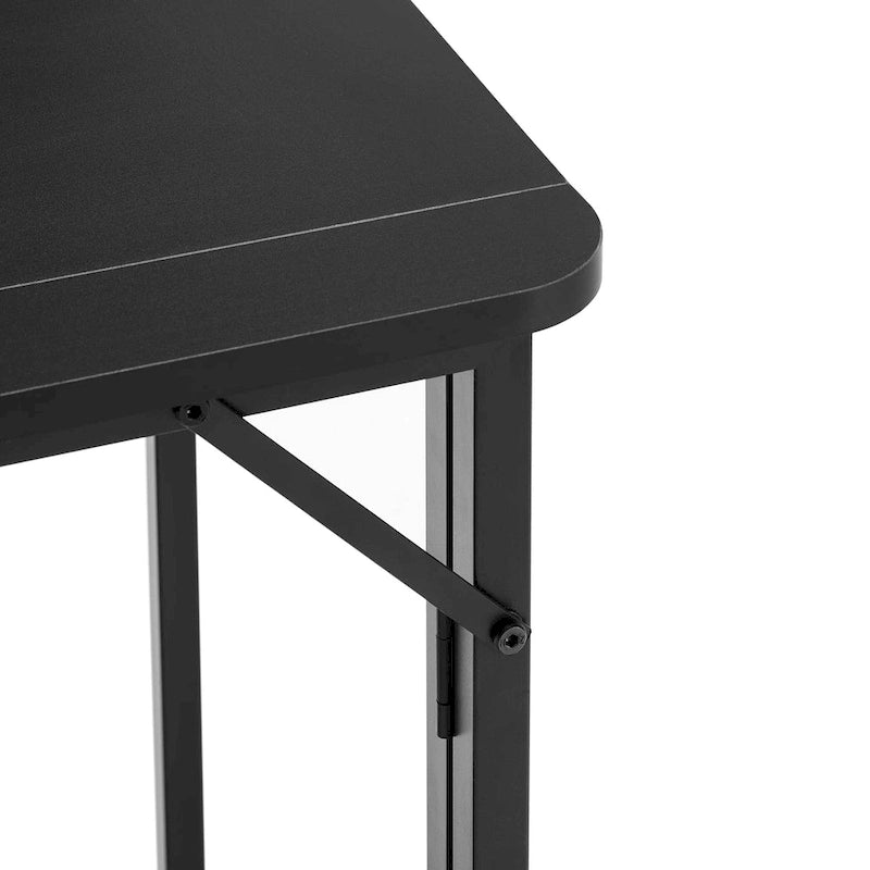 Bureau pliant minimaliste avec plateau monobloc et 4 roulettes pour bureaux à domicile, chambres ou dortoirs