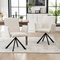 Chaises de salle à manger capitonnées modernes avec pieds en métal pivotants