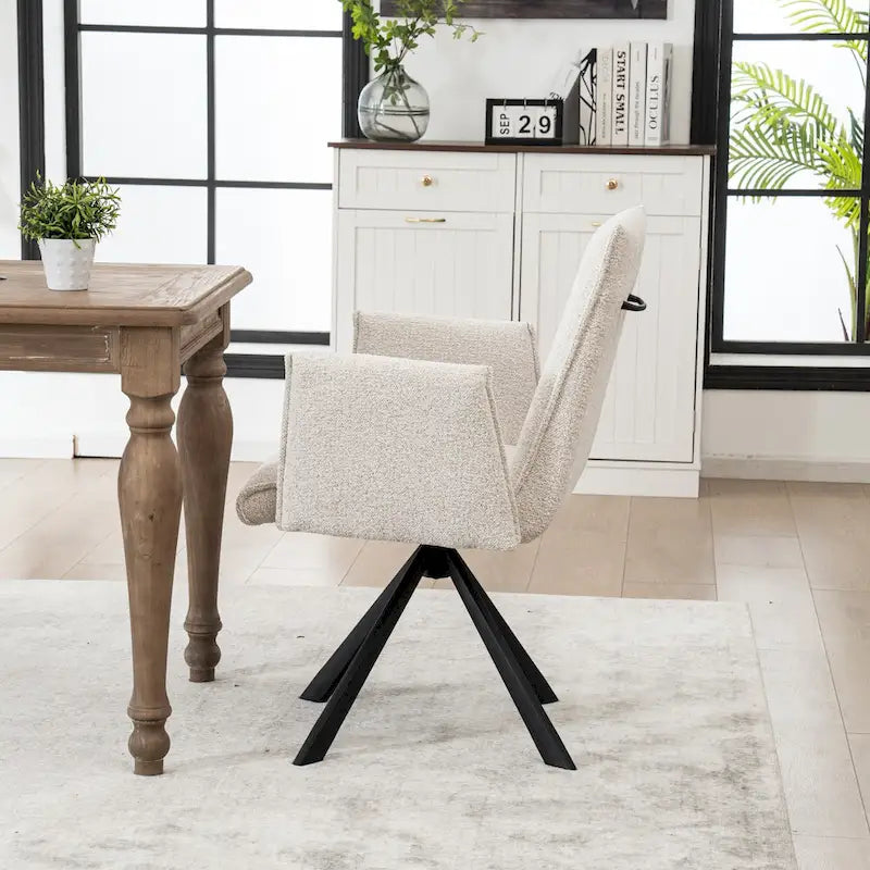 Chaises de salle à manger capitonnées modernes avec pieds en métal pivotants