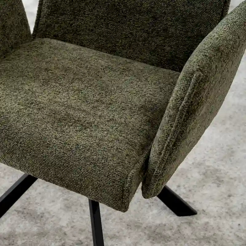 Chaises de salle à manger capitonnées modernes avec pieds en métal pivotants