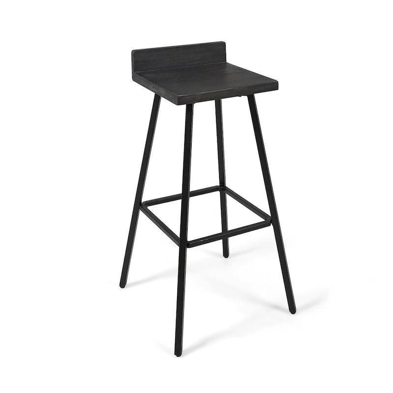 Tabourets de bar contemporains en bois d'acacia pour intérieur, hauteur bar