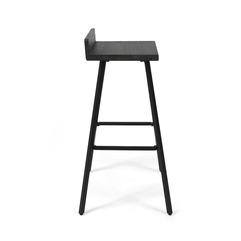 Tabourets de bar contemporains en bois d'acacia pour intérieur, hauteur bar