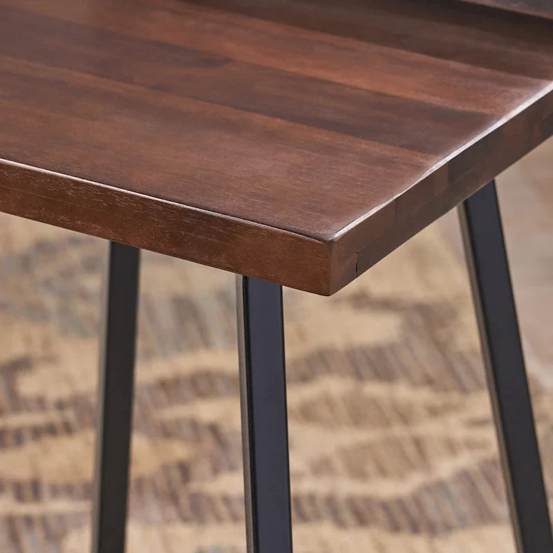 Tabourets de bar contemporains en bois d'acacia pour intérieur, hauteur bar