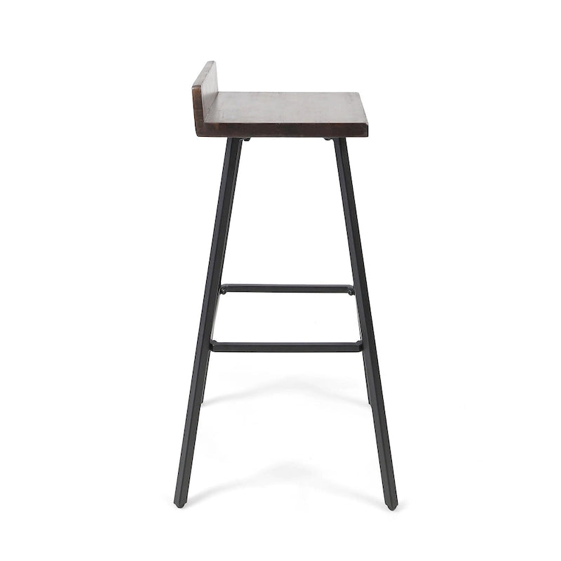 Tabourets de bar contemporains en bois d'acacia pour intérieur, hauteur bar