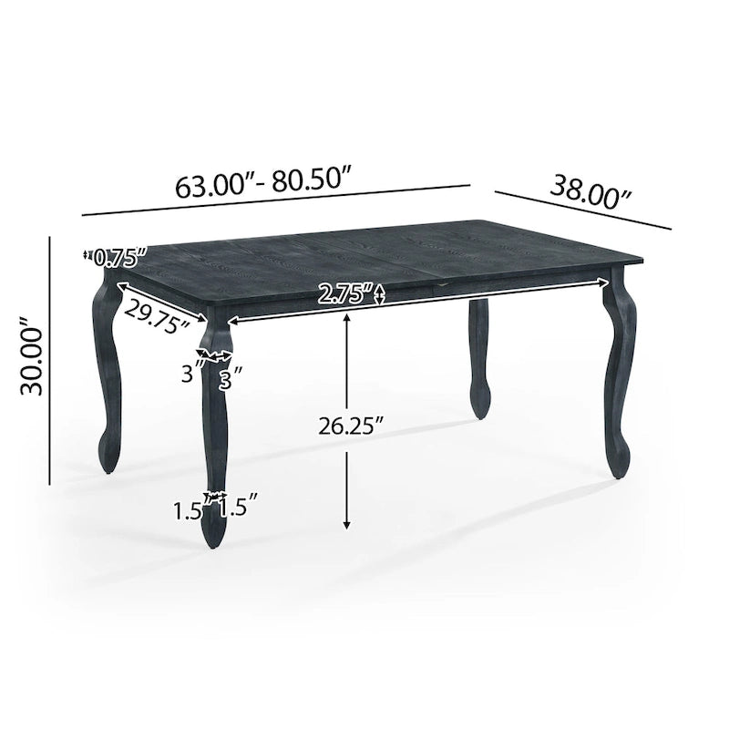 Table de salle à manger rectangulaire extensible