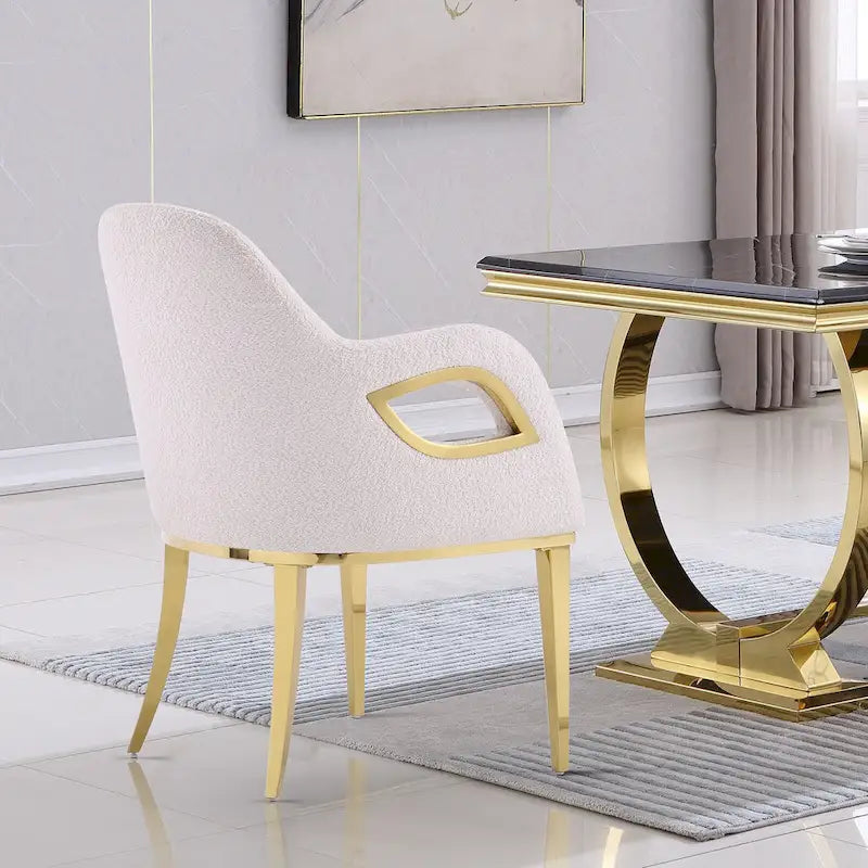 Fauteuils Chaises d'appoint en velours avec accoudoirs Fox-Eye et pieds en acier inoxydable poli miroir