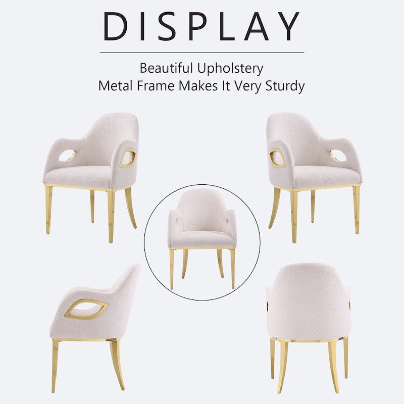 Fauteuils Chaises d'appoint en velours avec accoudoirs Fox-Eye et pieds en acier inoxydable poli miroir