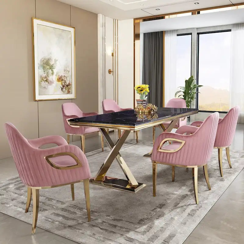 Fauteuils Chaises d'appoint en velours avec accoudoirs Fox-Eye et pieds en acier inoxydable poli miroir