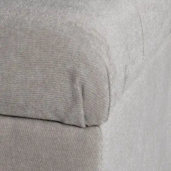 Banc de rangement capitonné gris argenté