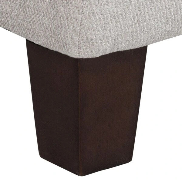 Banc de rangement capitonné gris argenté