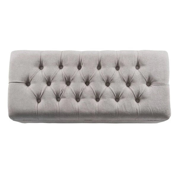 Banc de rangement capitonné gris argenté