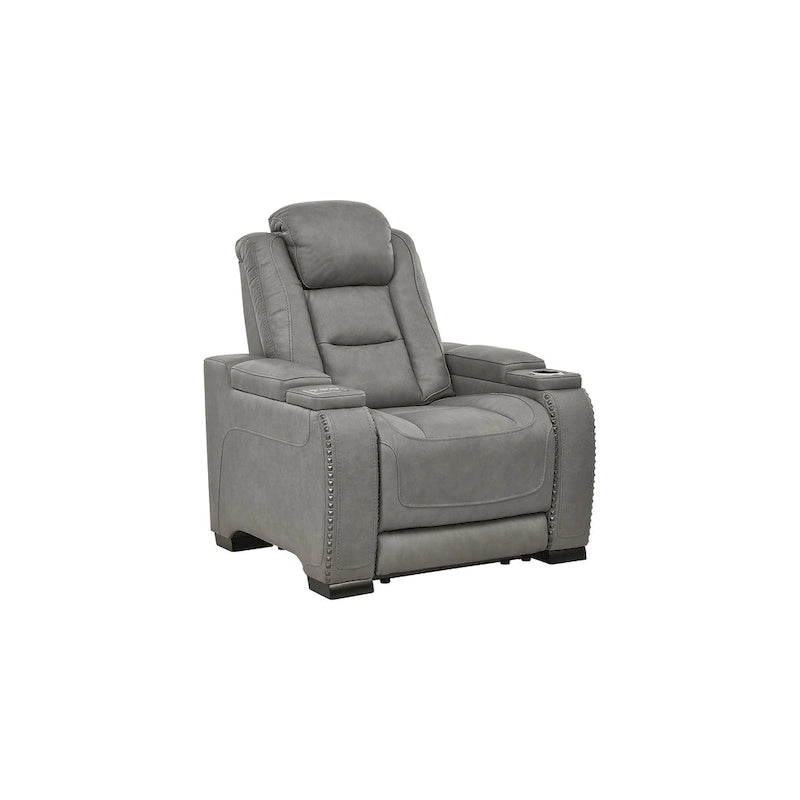 Le fauteuil inclinable électrique contemporain avec appui-tête réglable, gris tourterelle