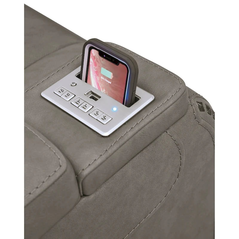 Le fauteuil inclinable électrique contemporain avec appui-tête réglable, gris tourterelle