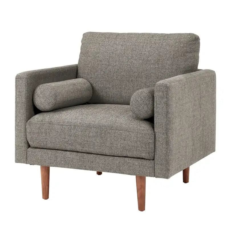 Chaise à pieds fuselés de style Mid-Century avec coussins