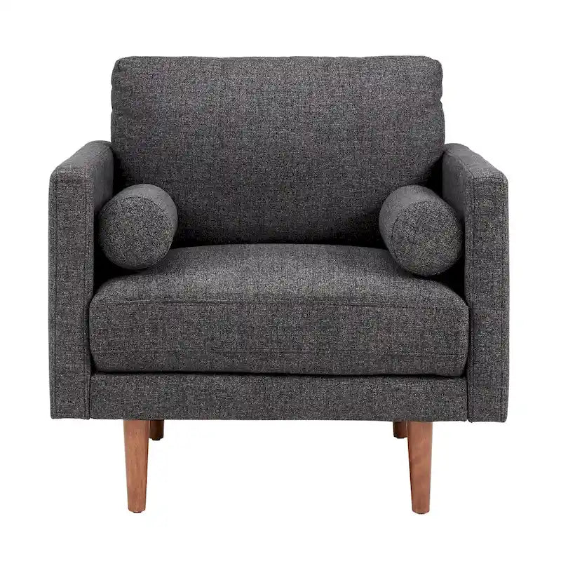 Chaise à pieds fuselés de style Mid-Century avec coussins