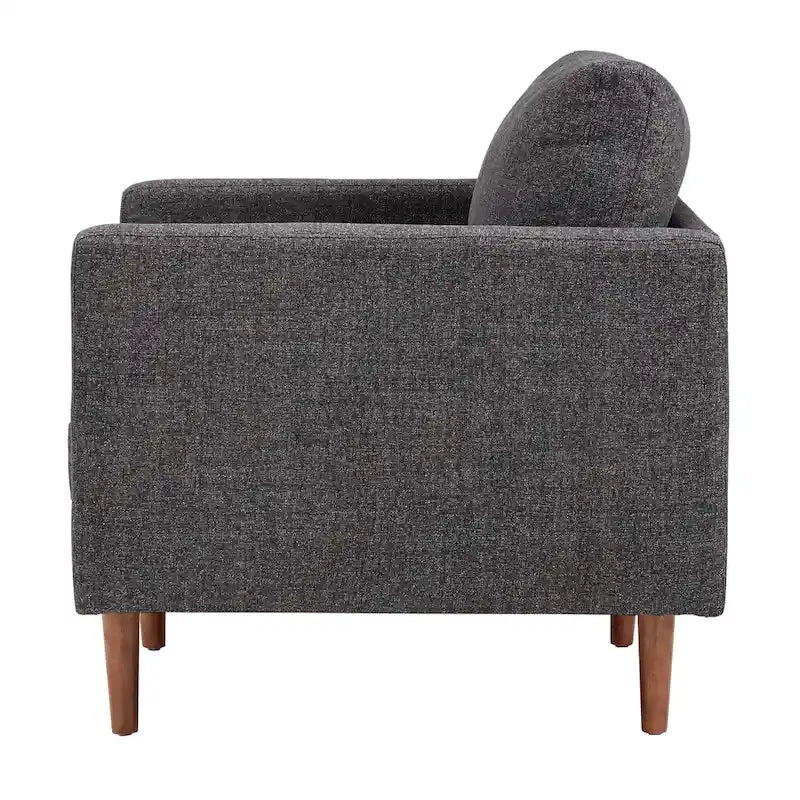 Chaise à pieds fuselés de style Mid-Century avec coussins