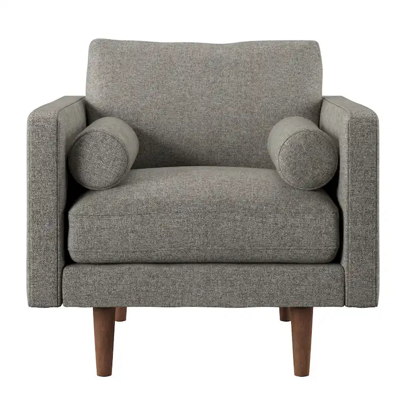 Chaise à pieds fuselés de style Mid-Century avec coussins
