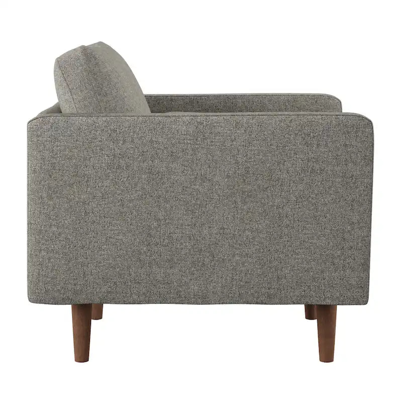 Chaise à pieds fuselés de style Mid-Century avec coussins