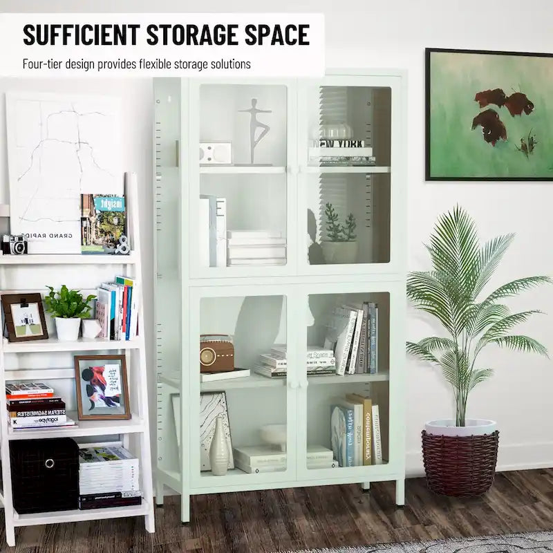 Meuble de rangement à quatre portes vitrées