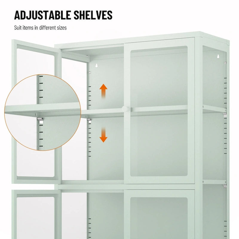 Meuble de rangement à quatre portes vitrées