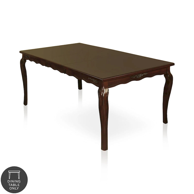 Table à manger traditionnelle noyer foncé 78 pouces