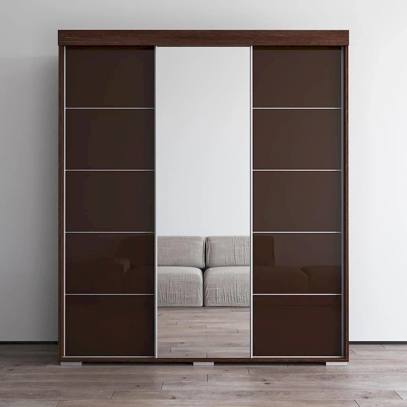 Armoire garde-robe moderne 3 portes avec miroir