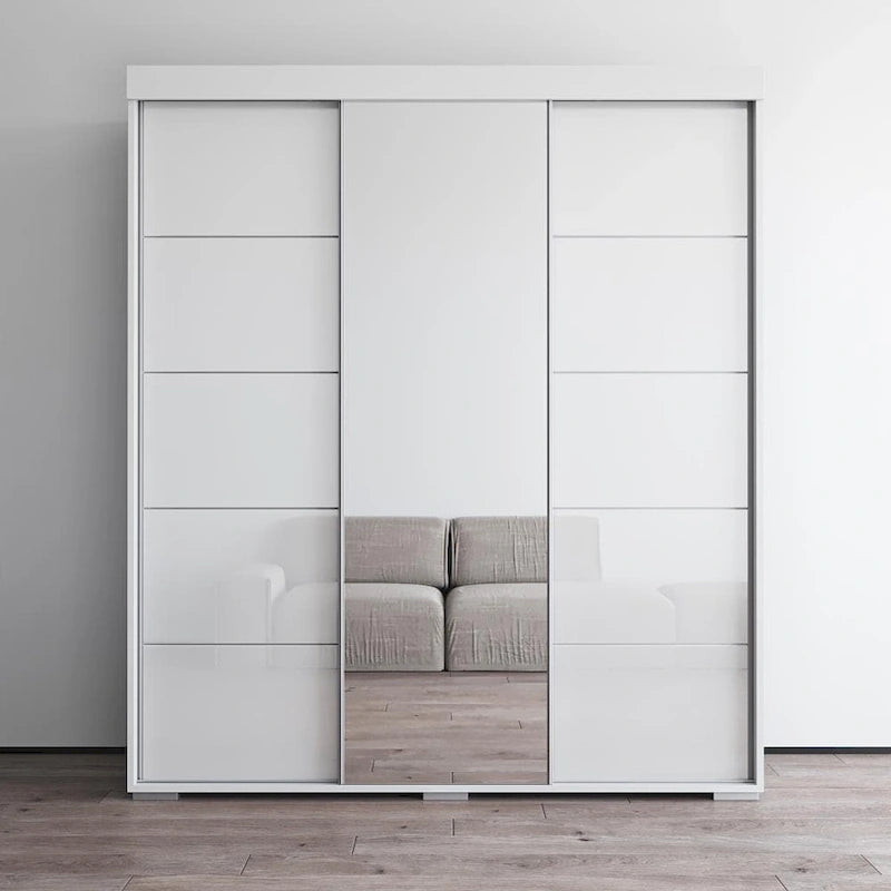 Armoire garde-robe moderne 3 portes avec miroir
