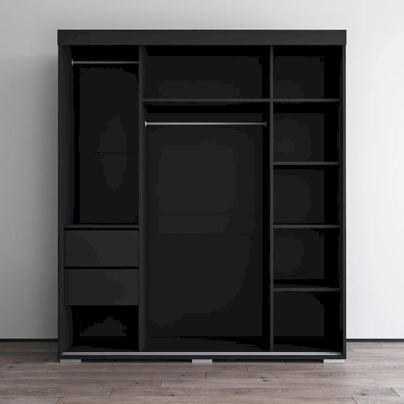Armoire garde-robe moderne 3 portes avec miroir