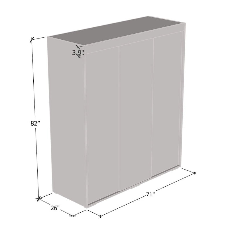 Armoire garde-robe moderne 3 portes avec miroir