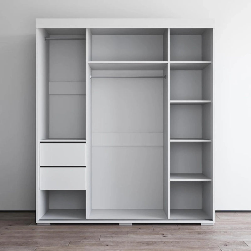 Armoire garde-robe moderne 3 portes avec miroir