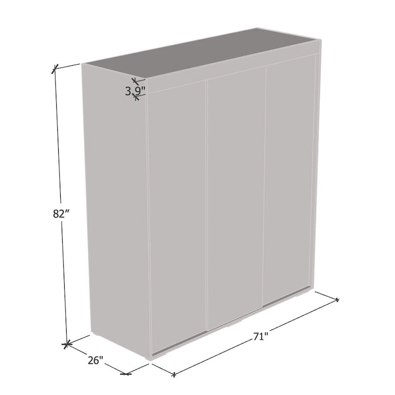 Armoire garde-robe moderne 3 portes avec miroir