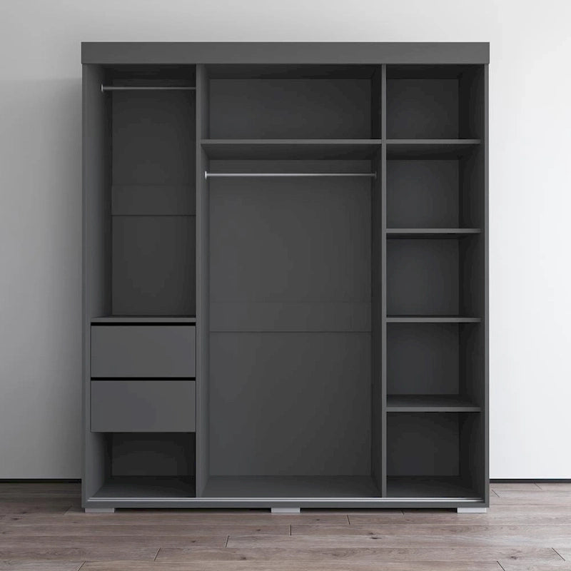 Armoire garde-robe moderne 3 portes avec miroir