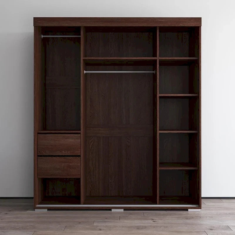 Armoire garde-robe moderne 3 portes avec miroir