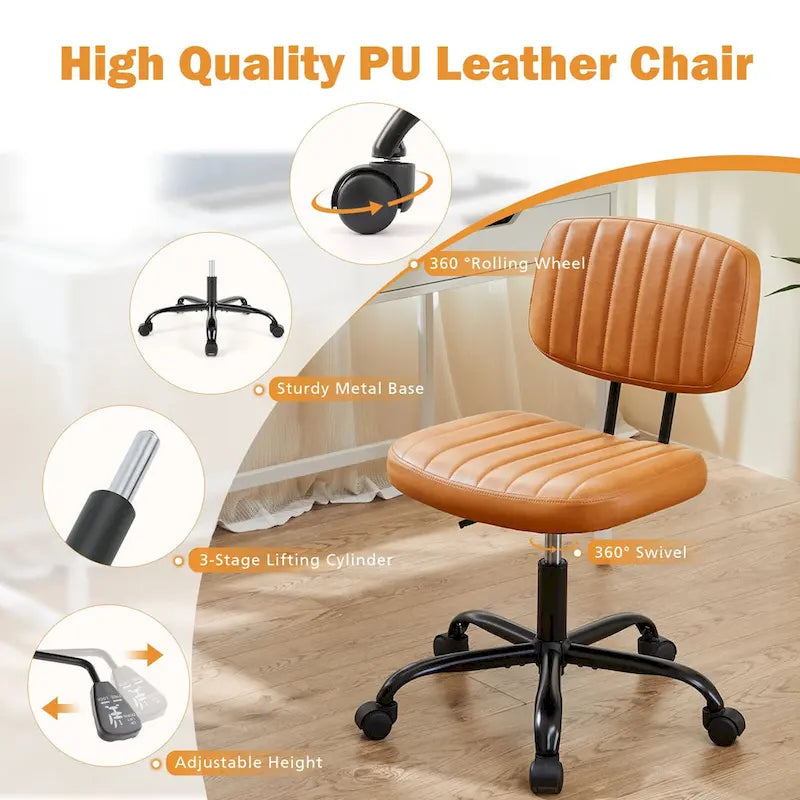 Chaise de bureau à dossier bas petite chaise de bureau à roulettes